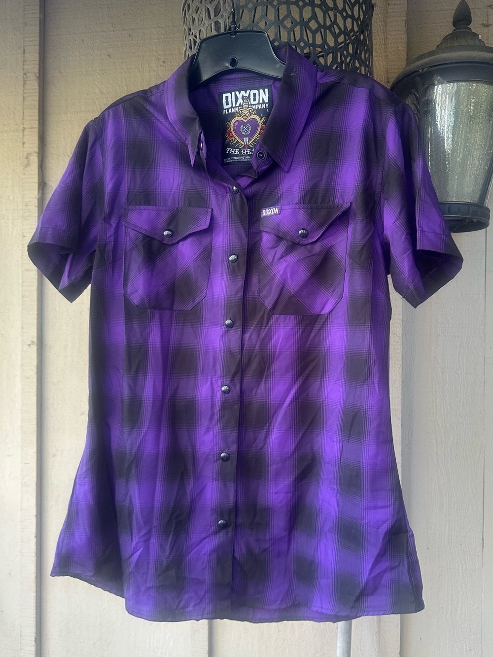 Dixxon Women's Royalty Heritage Bamboo Short Sleeve - Purple & Black Plaid